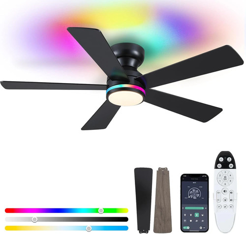 Black rgb ceiling fans with - rgb,