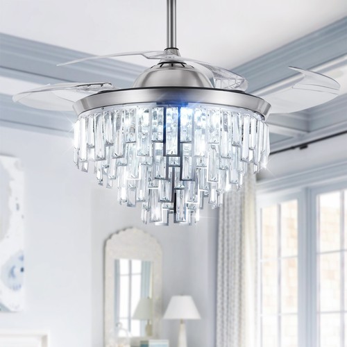 Chrome crystal chandelier - 42",