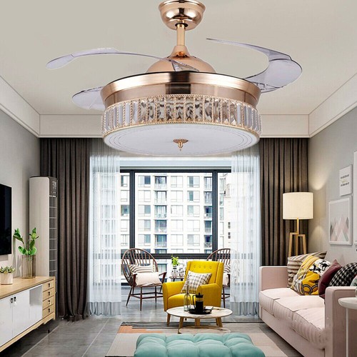 Crystal ceiling fan light - 36",