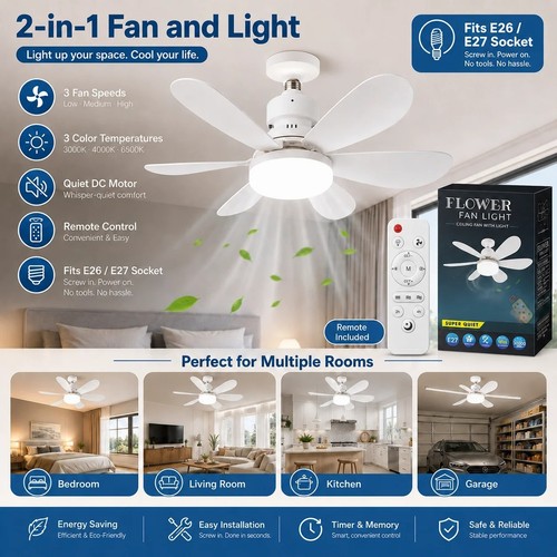 E27 led ceiling fan - fan, 42cm